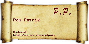 Pop Patrik névjegykártya